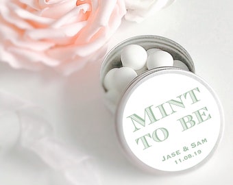 Set of 10 mint Wedding Favours  | Add any text | Personalised Wedding Favor | Tin 50ml | Mint to be.