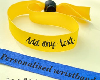 Personalised fabric wristbands | Add any text | Wedding wristbands | Festival wristband | reusable wristband