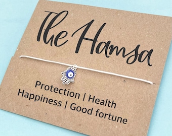 Hamsa cord bracelet | Good luck gift | Hamsa bracelet | charm bracelet.