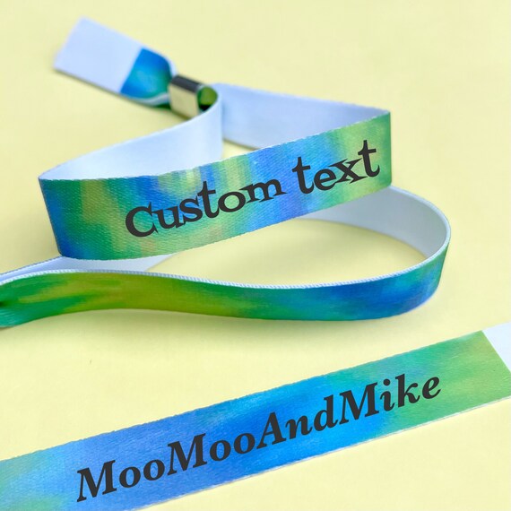 Personalised fabric wristbands | Tie dye wristband | Add any text | Wedding wristbands | Festival wristband | reusable wristband