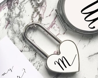 Heart padlock | Bag charm | Personalised padlocks | Wedding gifts | Travel Accessories | Personalised locks
