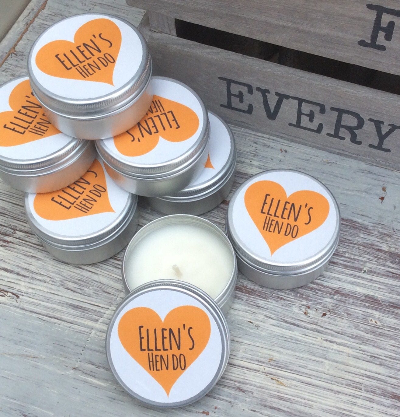 Set of 10 candle personalised hen party favours Soy Favour Etsy
