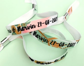 Personalised fabric wristbands | Add any text | Wedding wristbands  | Festival wristbands | Hen party wristband | reusable wristbands