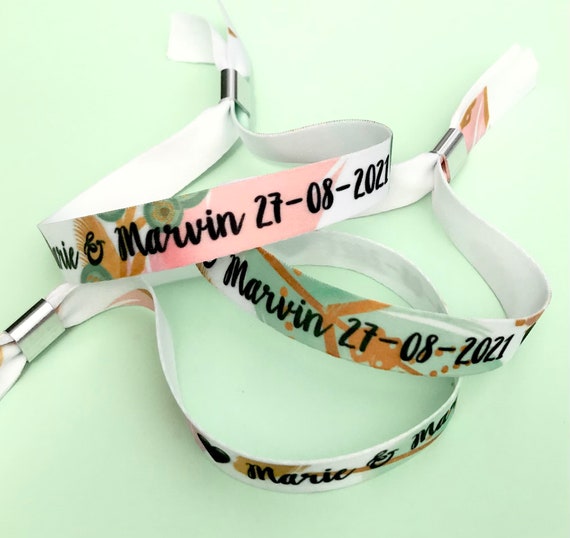 Personalised fabric wristbands | Add any text | Wedding wristbands  | Festival wristbands | Hen party wristband | reusable wristbands