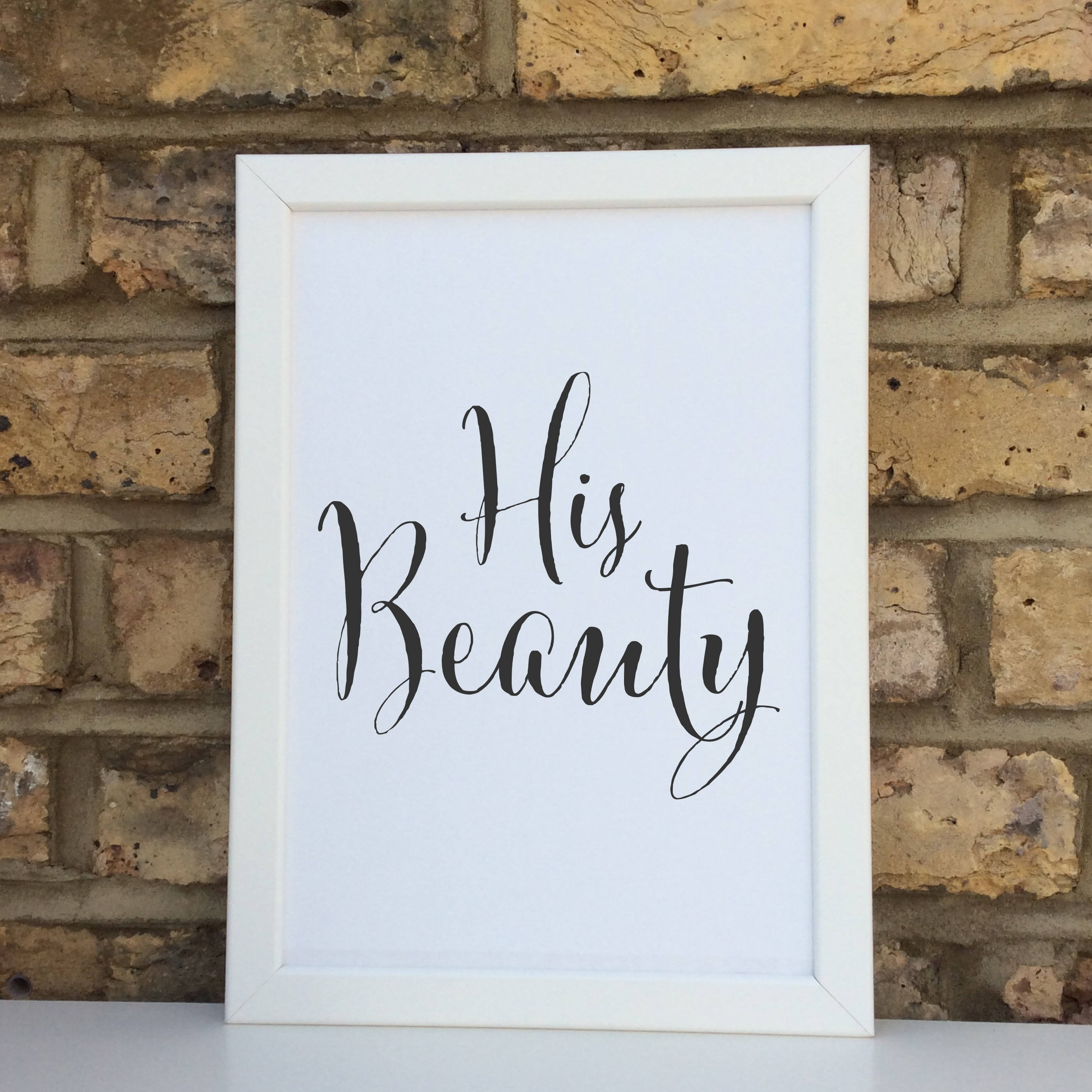 His Beauty Her Beast Quote Wall Prints Wall Decor