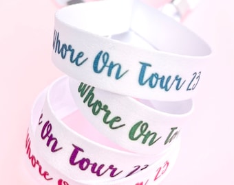 Personalised fabric wristbands | Add any text | Wedding wristbands | Bride Tribe | Hen party wristband | Save the date | Hen favour