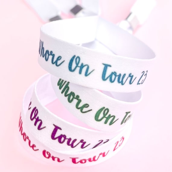 Personalised fabric wristbands | Add any text | Wedding wristbands | Bride Tribe | Hen party wristband | Save the date | Hen favour