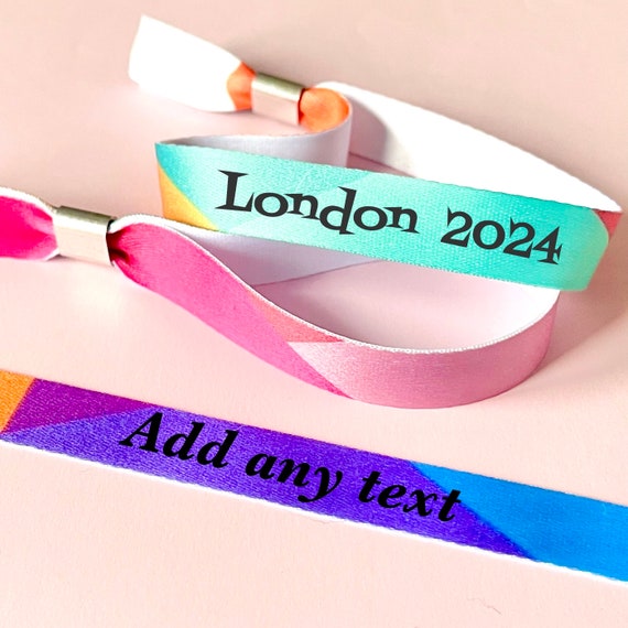 Personalised fabric wristbands | Colourful wristband | Add any text | Festival wristband | reusable wristband