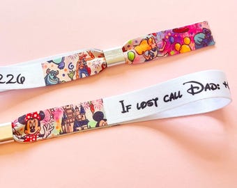 Disney theme wristbands | Custom wristbands | fabric wristbands | Add any text | Birthday party wristbands | reusable wristbands