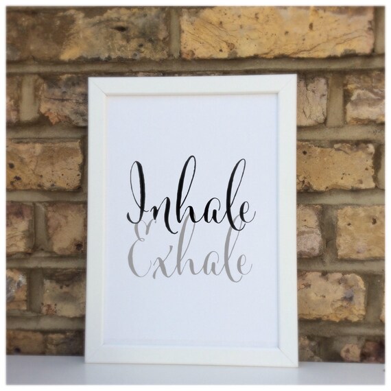 Inhale exhale print | Wall prints | Wall decor | Home decor | Print only | Typography