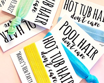 Custom hair ties | Add any text | Hair ties | Customisable elastic hair tie | Favours | Hen party favours | Personalised favours