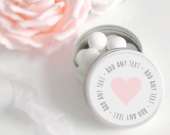 Set of 10 personalised tins | Wedding Favours  | Wedding treat tin | Personalised Wedding Favor | Love is sweet | Mint to be