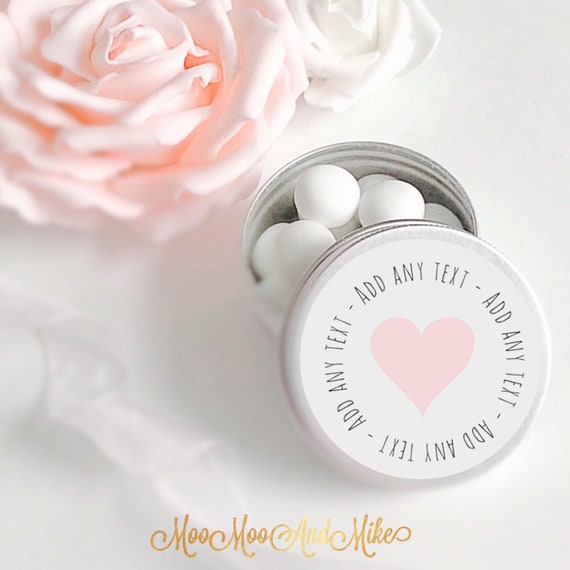 Set of 10 personalised tins | Wedding Favours  | Wedding treat tin | Personalised Wedding Favor | Love is sweet | Mint to be