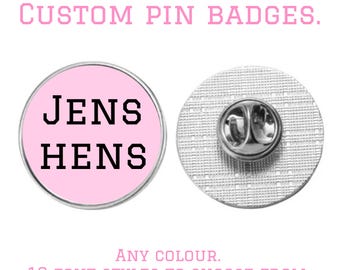 25mm Custom Metal Lapel Pin Badge | custom badges | Add any text | Personalised Lapel Pins.