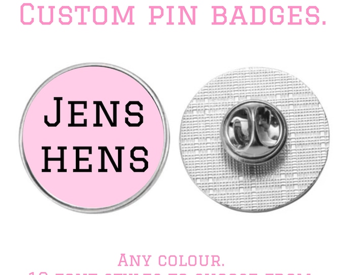 Featured listing image: 25mm Custom Metal Lapel Pin Badge | custom badges | Add any text | Personalised Lapel Pins.