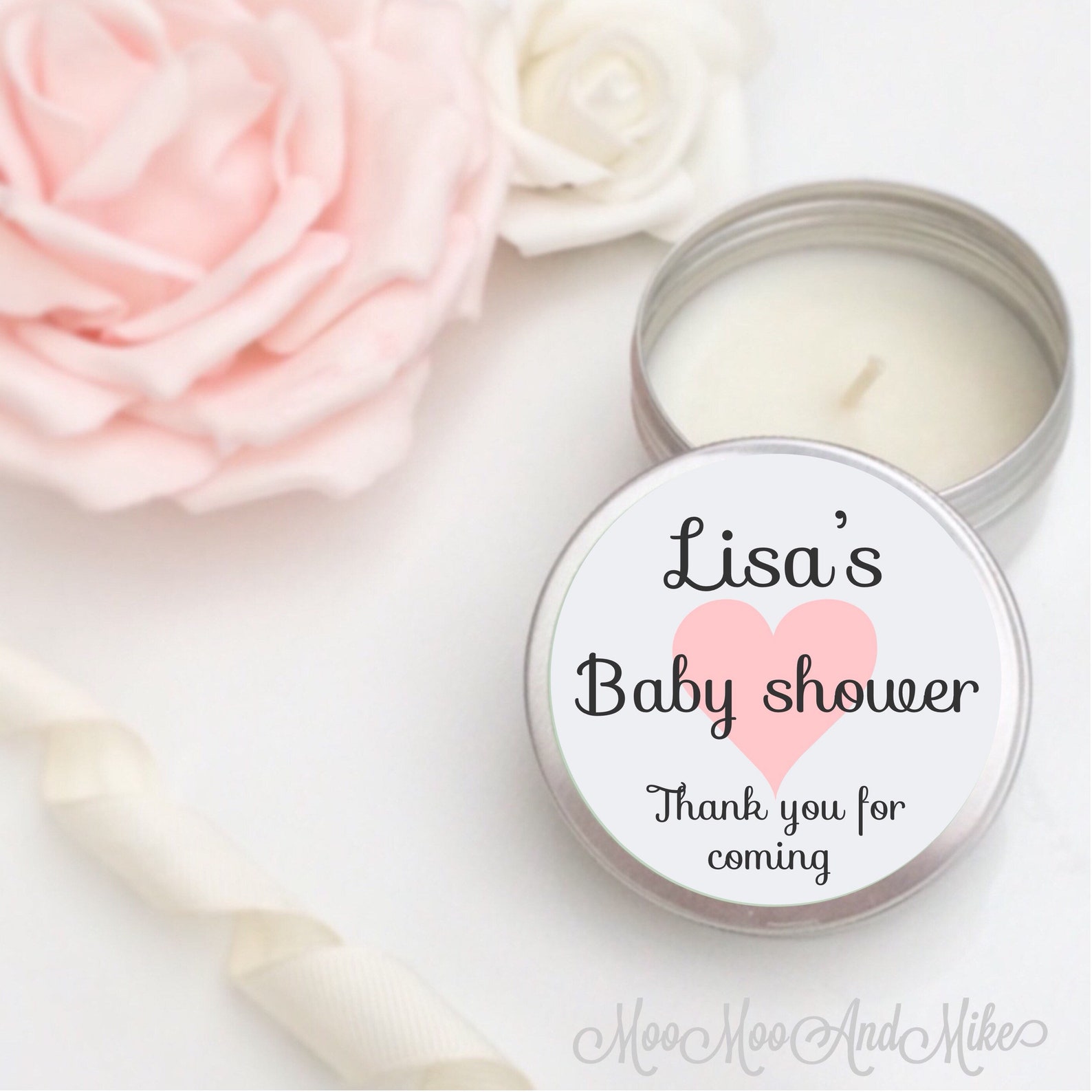 Set of 10 candle personalised baby shower Favours Soy Candle Etsy