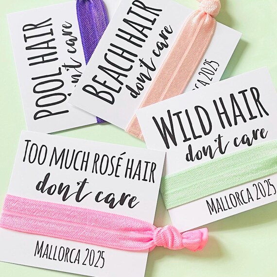 Custom hair ties | Add any text | Hair ties | Customisable elastic hair tie | Favours | Hen party favours | Personalised favours