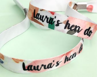Personalised fabric wristbands | Add any text | Wedding wristbands  | Festival wristbands | Hen party wristband | reusable wristbands