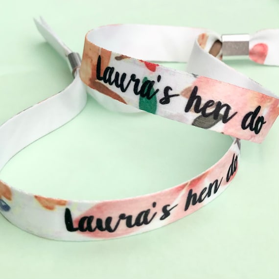 Personalised fabric wristbands | Add any text | Wedding wristbands  | Festival wristbands | Hen party wristband | reusable wristbands