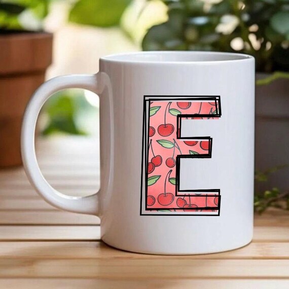 Cherry mug | Cherry initial Mugs | birthday gift | Gift ideas | Custom mug | Cherry gifts