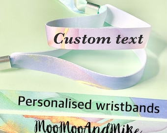 Personalised fabric wristbands | Pastel Marble design | Add any text | Wedding wristbands | Festival wristband | reusable wristband