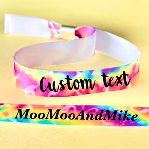 Personalised fabric wristbands | Tie dye wristband | Add any text | Wedding wristbands | Festival wristband | reusable wristband