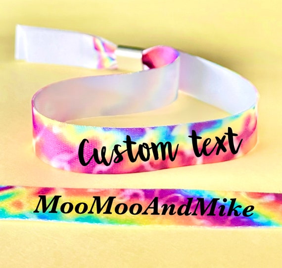 Personalised fabric wristbands | Tie dye wristband | Add any text | Wedding wristbands | Festival wristband | reusable wristband