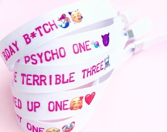 Personalised fabric wristbands | Add any text | Wedding wristbands  | Festival wristbands | Hen party wristband | removable wristbands