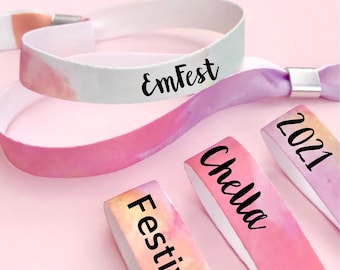 Personalised fabric wristbands | reusable wristbands | Add any text | Wedding wristbands | Festival wristbands | Favours