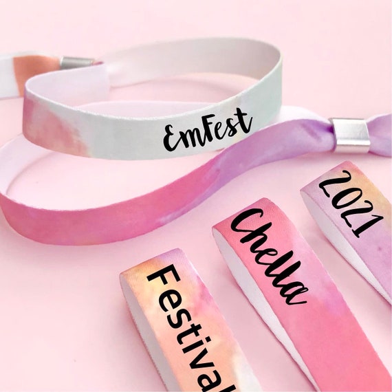 Personalised fabric wristbands | reusable wristbands | Add any text | Wedding wristbands | Festival wristbands | Favours