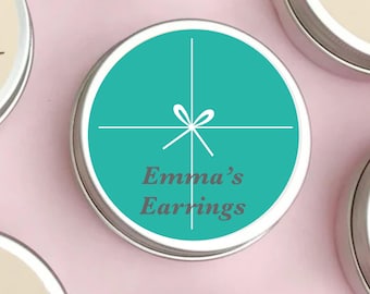 Personalised Mini Jewelry Tin: Earring Storage, Party Favors