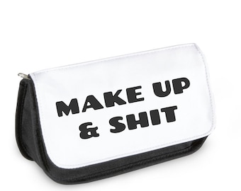 Personalised bag | Chargers and shit | Add any text - make up and shit Cosmetic - pencil case | Travel gifts | School supplies