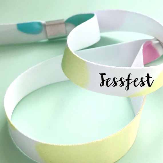 Personalised fabric wristbands | Cow print design | Add any text | Wedding wristbands | Festival wristbands | Favours