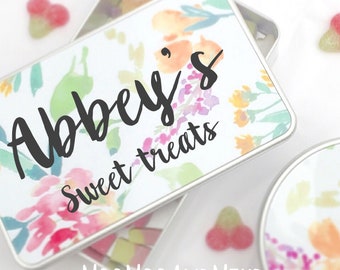 Keepsake tin | Choice of shape | Personalised gift box | Add any text | Gift tin | Treat tin | Personalised sweet tin | Foral design