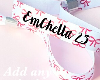 Personalised fabric wristbands | Bow wristband | Add any text | Festival wristband | reusable wristband
