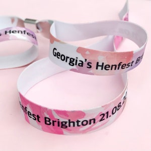 Personalised fabric wristbands | Add any text | Wedding wristbands  | Festival wristbands | Hen party wristband | removable wristbands