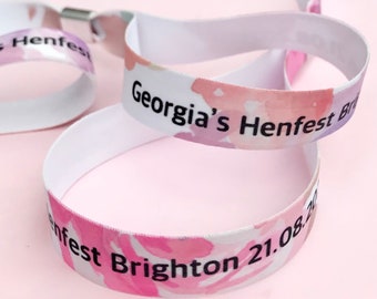 Personalised fabric wristbands | Add any text | Wedding wristbands  | Festival wristbands | Hen party wristband | removable wristbands