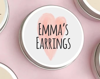Personalised Mini Jewelry Tin: Custom Text Favor Tin