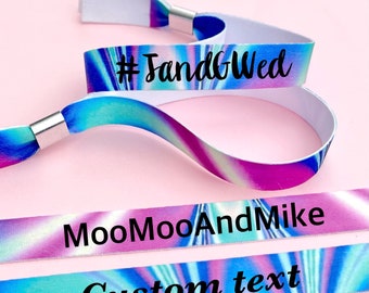 Personalised fabric wristbands | Custom wristband | Add any text | Wedding wristbands | Festival wristband | reusable wristband