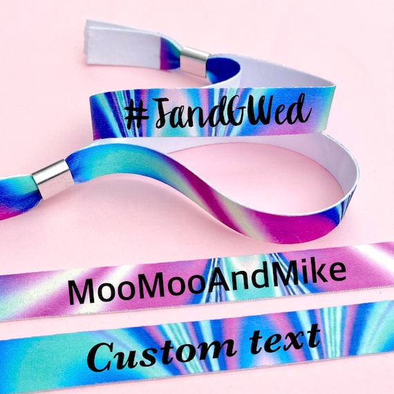 Personalised fabric wristbands | Custom wristband | Add any text | Wedding wristbands | Festival wristband | reusable wristband