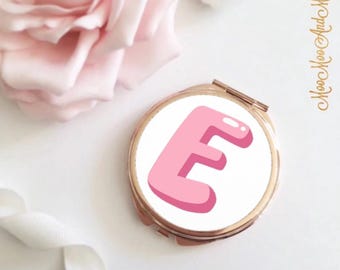 Personalised Compact Mirror | Bridesmaid Gift | Personalised compact | Beauty gifts | Bubble letters