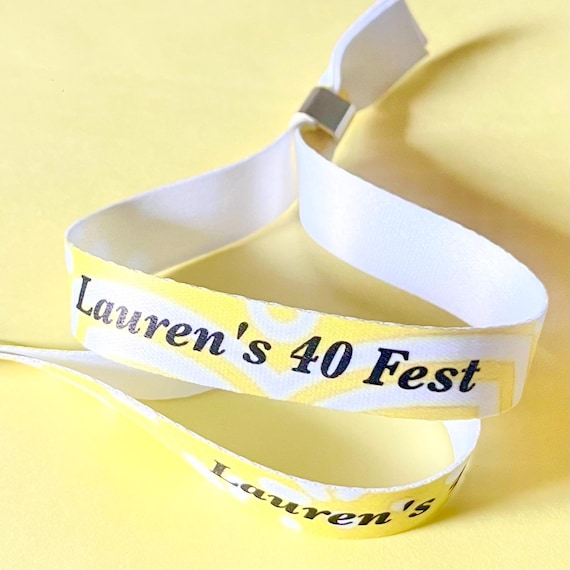 Personalised wristbands | Yellow - Add any text | Wedding wristbands | Boho Festival wristbands | removable wristbands