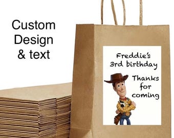 Personalised theme party bags | Any theme - Gift bags | Favour bags | Party bags | Custom sticker