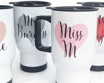 Travel mug | Bridal gifts | personalised mug | 14oz mugs | Custom mug | Teacher mugs