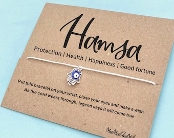 Hamsa wish bracelet | Hamsa bracelet | Friendship Bracelet | Wish band | Charm bracelet.