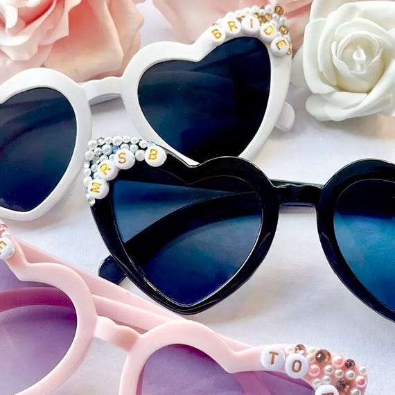 Personalised Sunglasses | Heart sunglasses | Bridesmaid sunglasses Glasses | Bridal Sunglasses Hen do - Wedding sunglasses