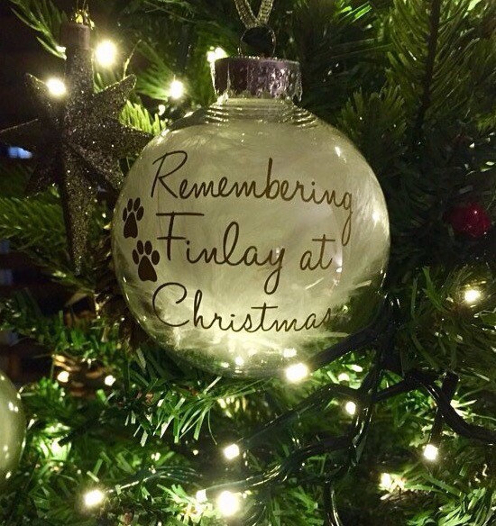 Personalised pet memorial christmas bauble tree decoration Etsy