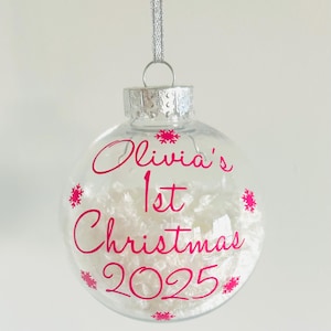 Adorno navideño personalizado para la primera Navidad del bebé, decoración para el árbol, adorno para el árbol, Navidad 2026, recuerdo, 1ª Navidad, nombre
