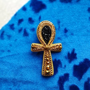 Embroidered Ankh brooch beaded ankh pin Egyptian jewelry ankh symbol pin