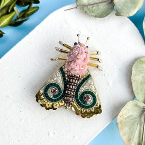 Cicada brooch beaded moth pin beetle jewelry embroidered insect butterfly brooch moth art bug lover gift for her